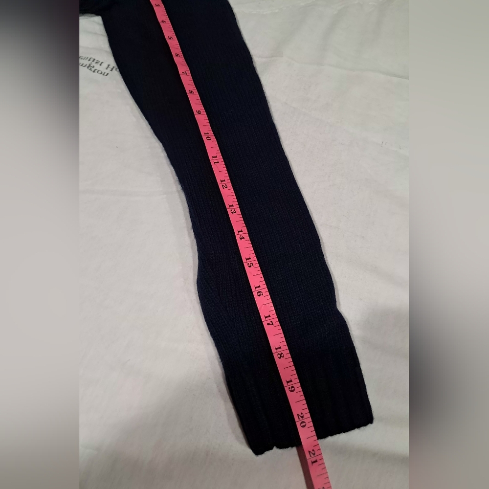 Theory Dark Blue 100% Wool Side Rib Turtleneck Sweater Size P - Picture 6 of 11